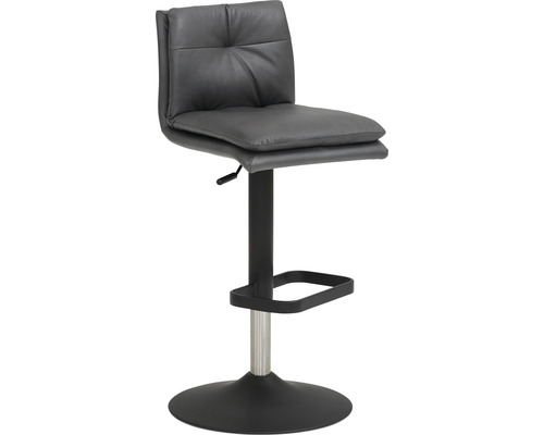 Barstoel met lederen zitting en voetsteun