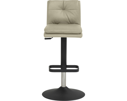 Draaibare barkruk met rugleuning, voetensteun en bekleding