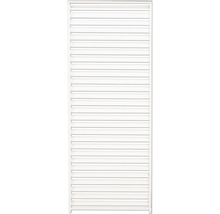 Witte radiatorplank met horizontale lamellen