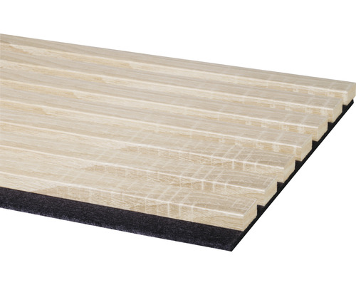 Houten paneel met vilten drager voor wand- en plafondbekleding