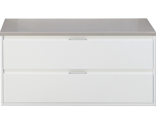 SANOX Badkamermeubelset Porto met wastafelblad 55x120x50 cm wit hoogglans Onderkast voor wastafel met twee laden en planchet