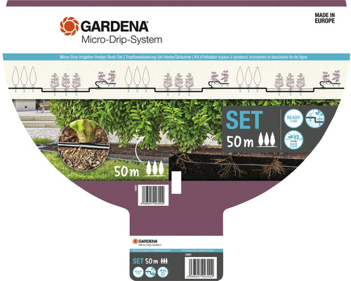 Gardena Micro-Drip-System set voor het bewateren van heggen en struiken, 50 meter