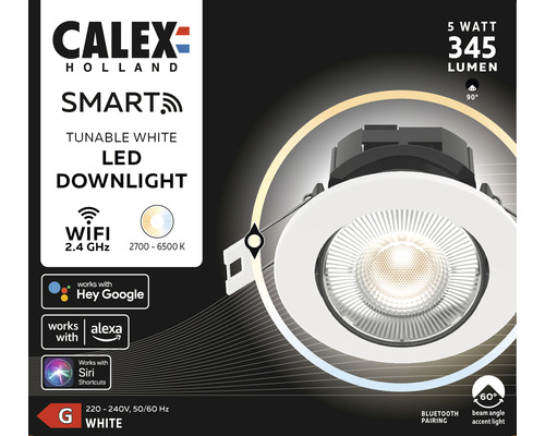 Calex Holland LED-downlight, smart, tunable white, 5 watt, 345 lumen