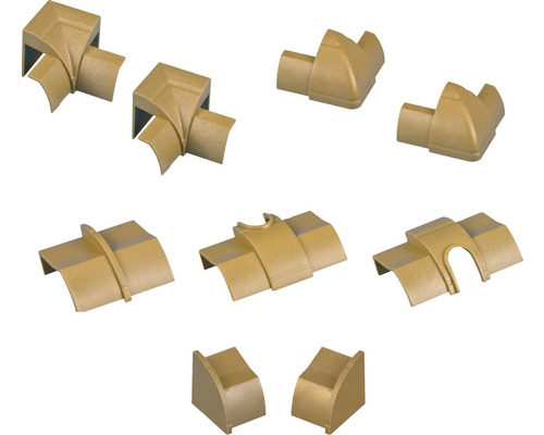 D-LINE Accessoireset t.b.v. kabelgoot kwartrond 22x22 mm houtlook, 9-delig Diverse dakgootvormstukken voor dakafwatering