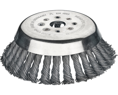 LESSMANN Gevlochten borstels Ø 180 30 Z staaldraad 0,5 mm, boring 25,4 mm Draadborstel voor haakse slijper met getwiste draad