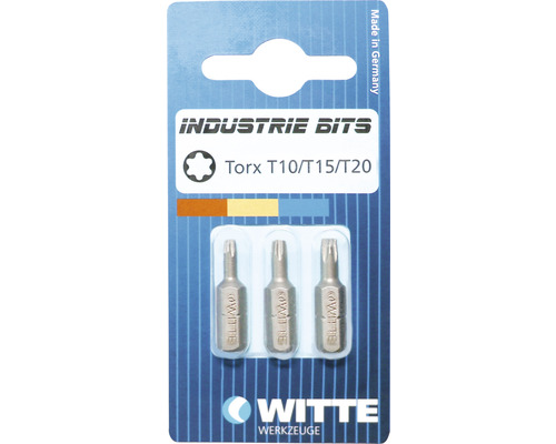 Witte Industrie Bits Torx T10/T15/T20 in blisterverpakking