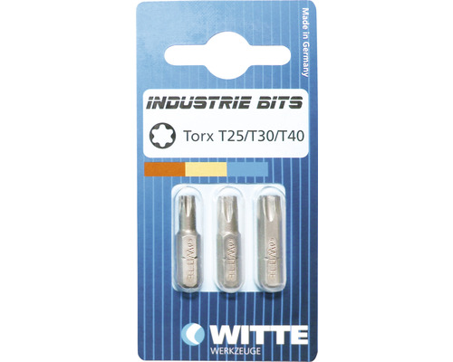 Witte Industrie Bits Torx T25, T30 en T40 in set