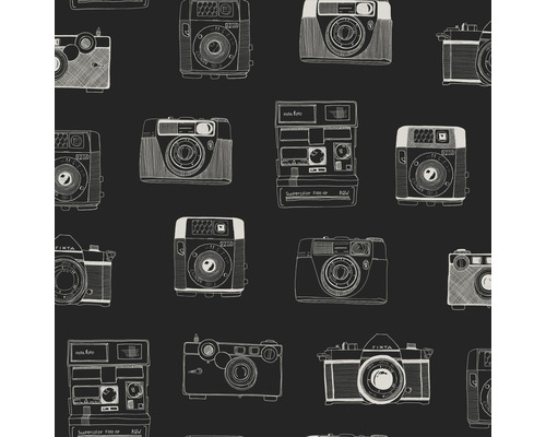 ESTAHOME Vliesbehang 128824 #FAB polaroid camera’s zwart/wit