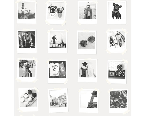 ESTAHOME Vliesbehang 138844 #FAB polaroid foto’s zwart/wit
