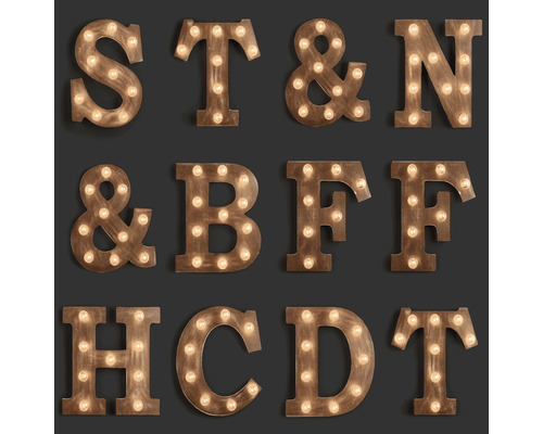 ESTAHOME Vliesbehang 138852 #FAB houten lichtletters zwart/bruin