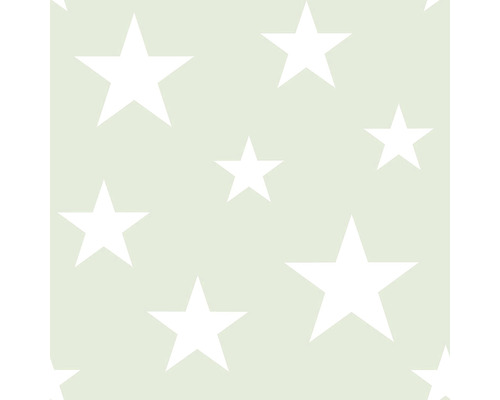 ESTAHOME Vliesbehang 128865 Little Bandits grote en kleine sterren groen/wit