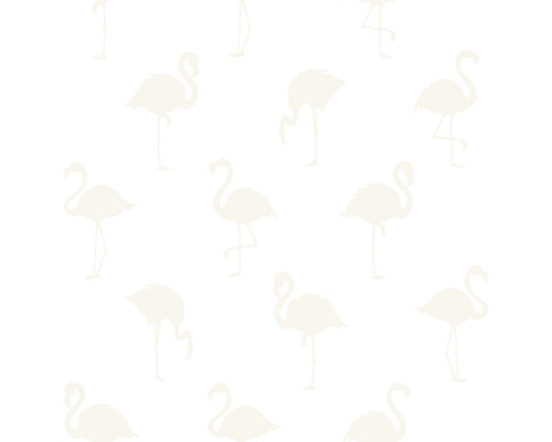 ESTAHOME Vliesbehang 138917 Little Bandits flamingo's zilver/wit