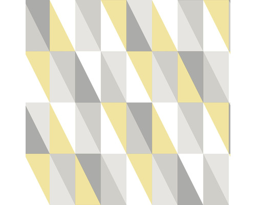 ESTAHOME Vliesbehang 138921 Little Bandits grafische driehoeken geel/grijs