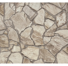 Close-up van een muurbehang met steenmotief