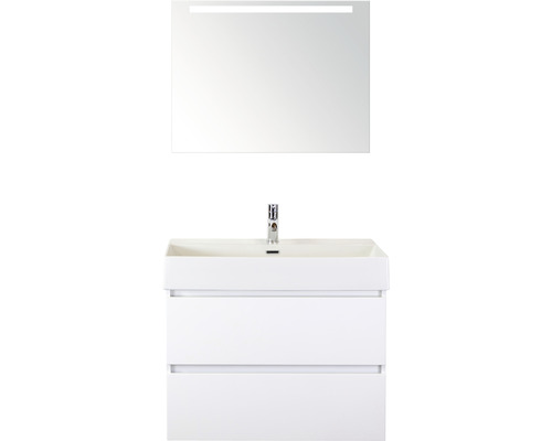 Badkamermeubelset Maxx XL 80 cm incl. spiegel met verlichting wit hoogglans