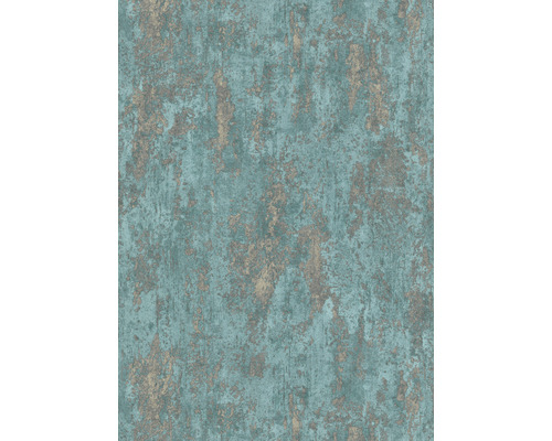 ERISMANN Vliesbehang 10273-18 Casual Chic steenoptiek turquoise Behang met abstract patroon in turquoise en bronskleuren