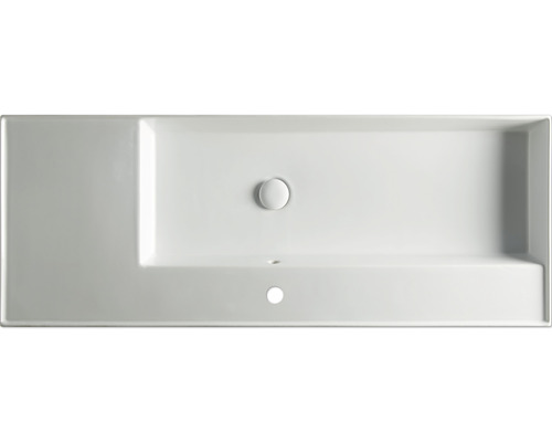 Keramische wastafel met overloop en kraangat