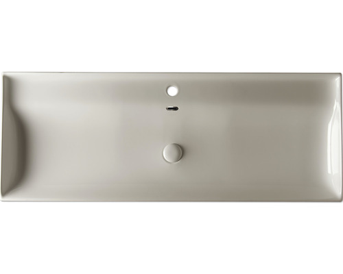 Bovenaanzicht van een rechthoekige wastafel