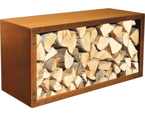 PALATINO Houtopslag Woodpecker pro Cortenstaal roest 100x40 cm PALATINO Houtopslag Woodpecker pro Cortenstaal roest 100x40 cm