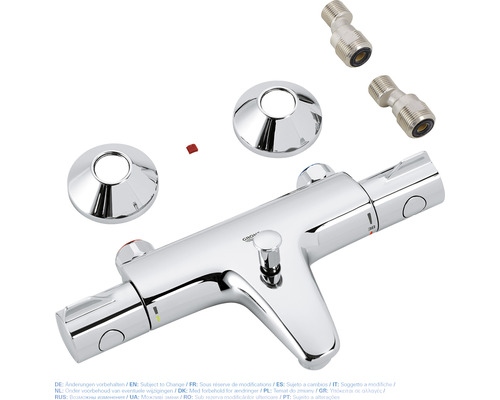 Douchethermostaat met rozetten en S-koppelingen