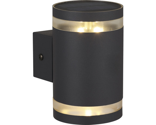 Solarlamp voor aan de wand van metaal met gouden accenten