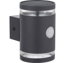 Grijze buitenwandlamp met bewegingssensor