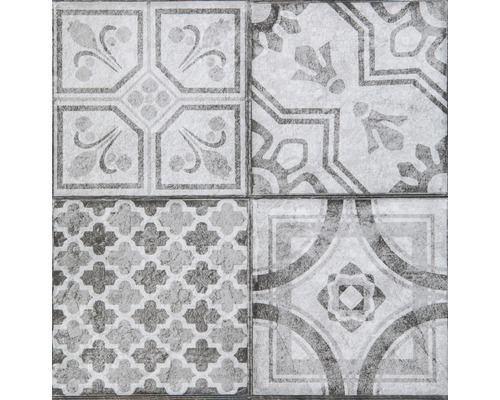 Tegelpatroon met bloem- en geometrische motieven