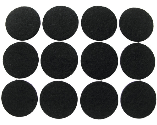 Viltglijder Ø 28 mm zwart, 12 stuks
