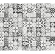 Tegelpatroon met diverse bloem- en geometrische motieven