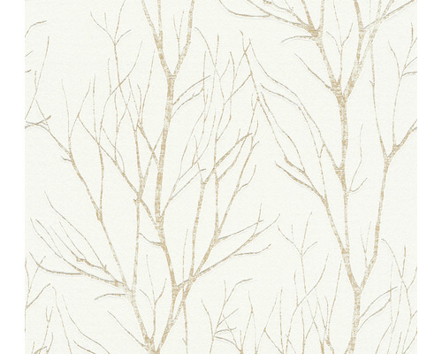 A.S. CRÉATION Vliesbehang 37260-3 Atracttive 2 natuur glanzend wit Behang met boomtakkenpatroon