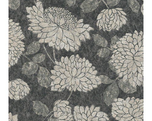 A.S. CRÉATION Vliesbehang 39025-3 Atracttive 2 bloemen zwart Behang met bloemmotief