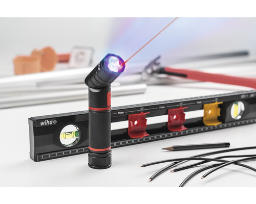 Wiha multifunctionele zaklamp met laser, waterpas, hamer en potlood