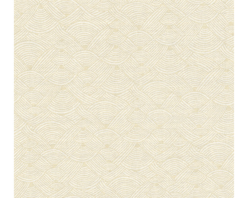 A.S. CRÉATION Vliesbehang 38742-4 Nara grafisch crème Textielbehang met halfcirkelpatroon