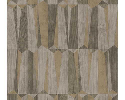 A.S. CRÉATION Vliesbehang 38743-3 Nara houtoptiek bruin Behang met geometrisch houtdesign