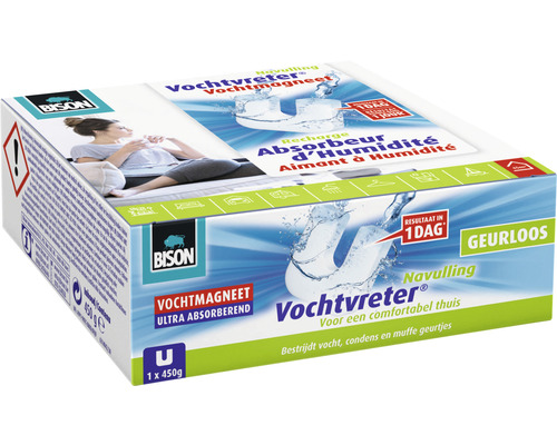 BISON Vochtvreter vochtmagneet navulling neutraal 450 g Bison Vochtvreter navulling, vochtabsorberend