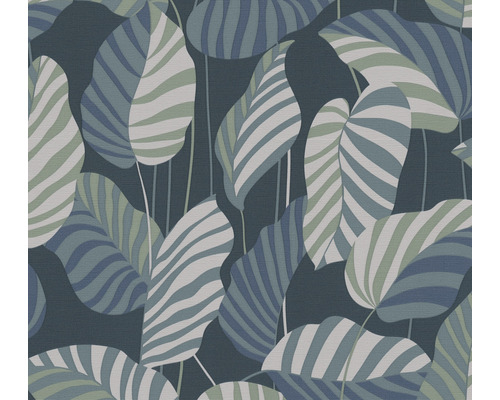 A.S. CRÉATION Vliesbehang 39094-4 Antigua bladeren blauw Behang met bladerdesign
