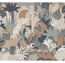 Decoratief behang met jungle motief met dieren en planten