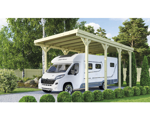 KARIBU Carport Caravan geïmpregneerd hout 394 x 712 cm