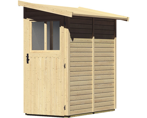 Houten tuinhuis met deur en raam