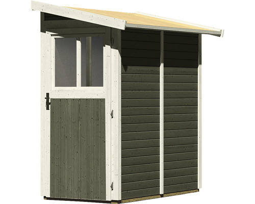 Houten tuinhuis met deur en raam