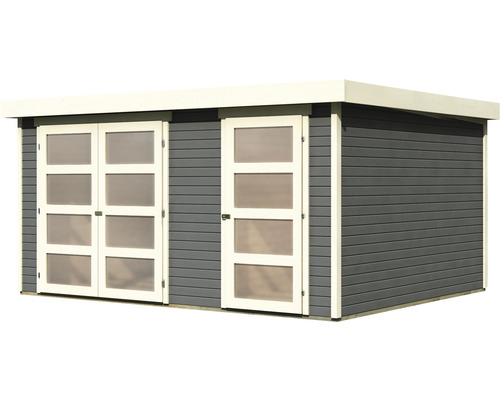 Modern tuinhuis met dubbele deur en enkele deur