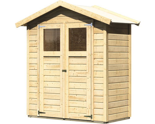 Houten tuinhuis met dubbele deur en ramen