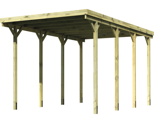 Houten carport met plat dak