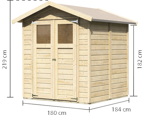 Houten tuinhuis met afmetingen