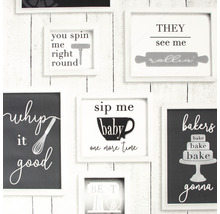 Vliesbehang 106631 Quotes keuken-thema zwart/wit