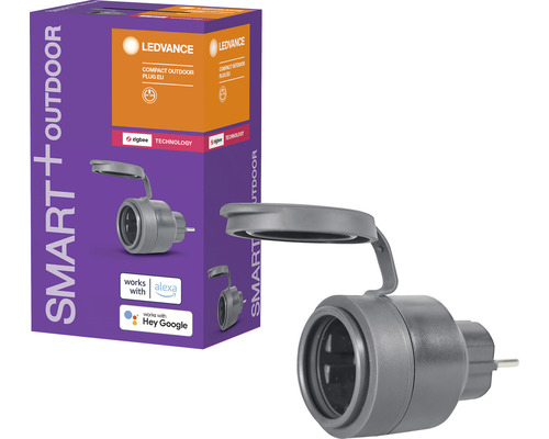 LEDVANCE Smart+ buitenstopcontact met beschermklep en productverpakking