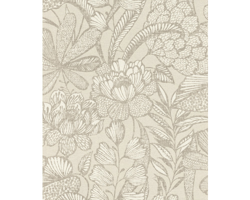 RASCH Vliesbehang 555349 Lirico natuur grijs Behang met bloemmotief