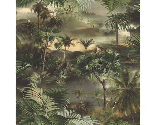 RASCH Vliesbehang 692600 Rhapsody jungle groen Behang met jungle motief met palmbomen en dieren