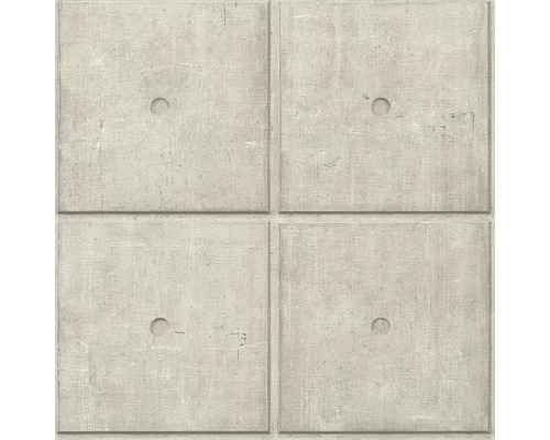 RASCH Vliesbehang 499421 Factory V steenoptiek grijs Behang met betonlook en vierkant patroon
