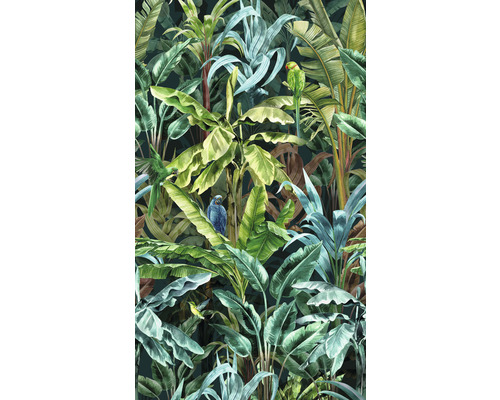 A.S. CRÉATION Fotobehang vlies 39186-1 Metropolitan Stories 3 jungle 159x280 cm Junglebehang met planten en papegaaien